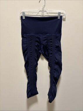 High-Rise Navy Women's Active Leggings